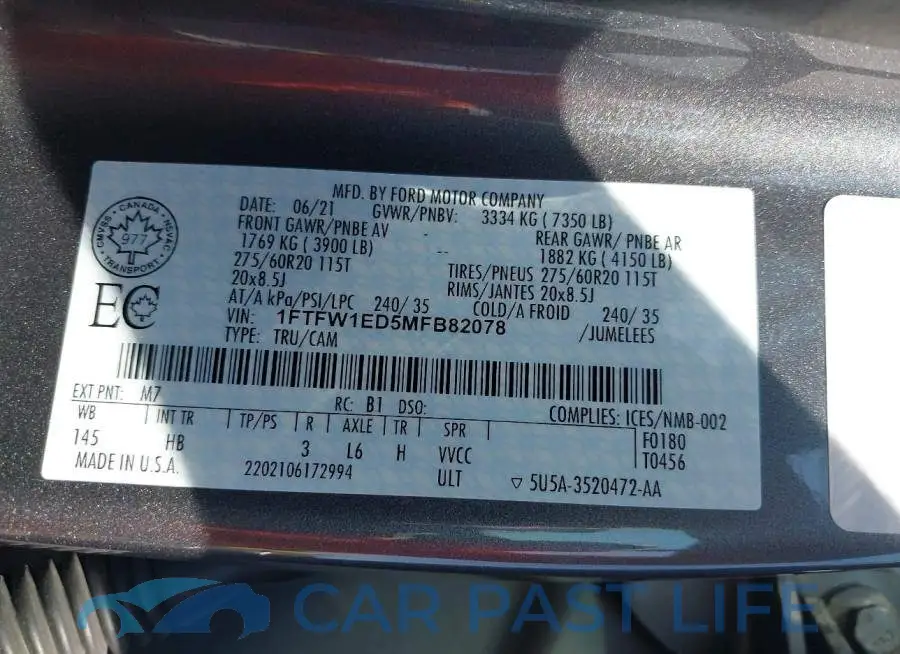 1FTFW1ED5MFB82078# 9