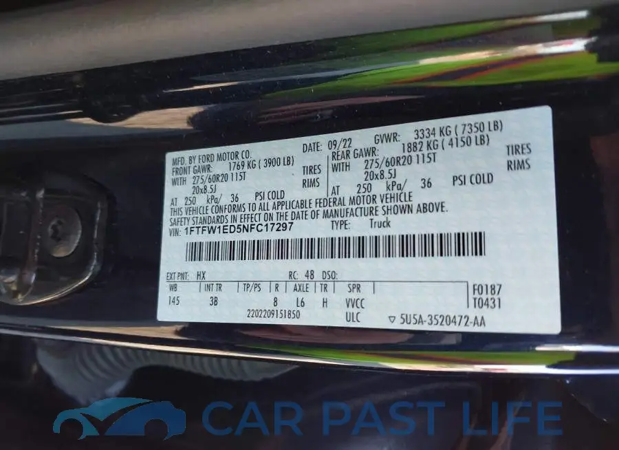 1FTFW1ED5NFC17297# 9