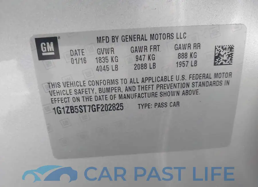 1G1ZB5ST7GF202825# 9