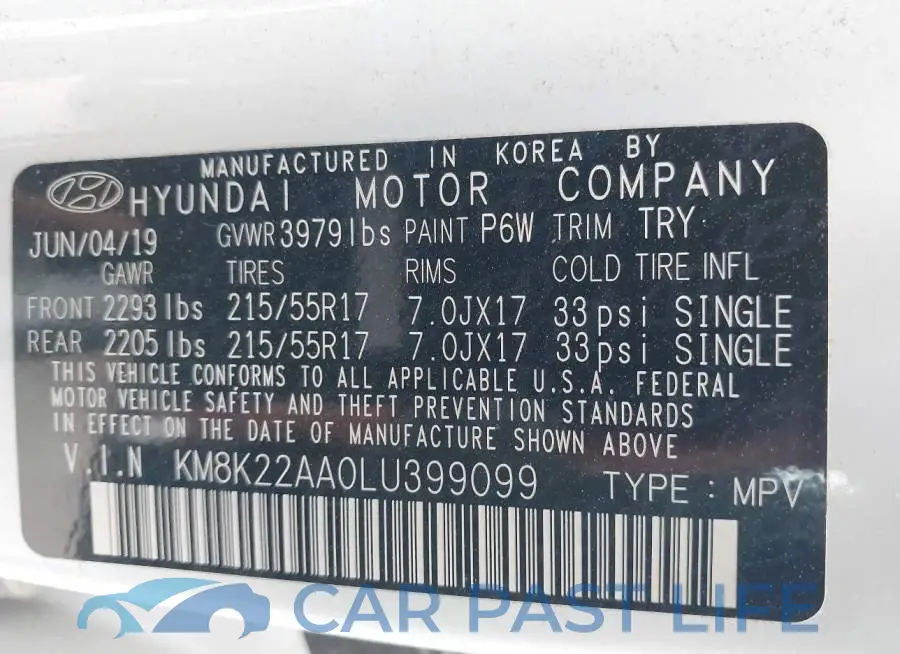 KM8K22AA0LU399099# 9