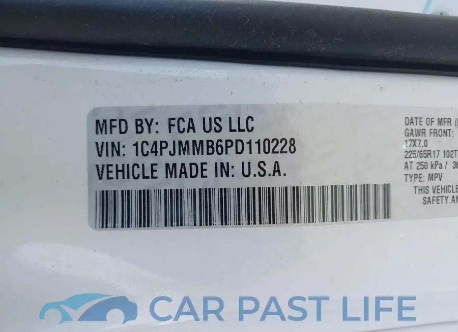 1C4PJMMB6PD110228# 9