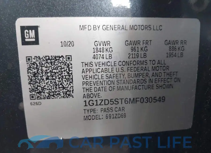 1G1ZD5ST6MF030549# 9