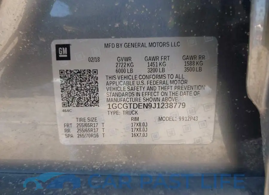 1GCGTDEN9J1238779# 9