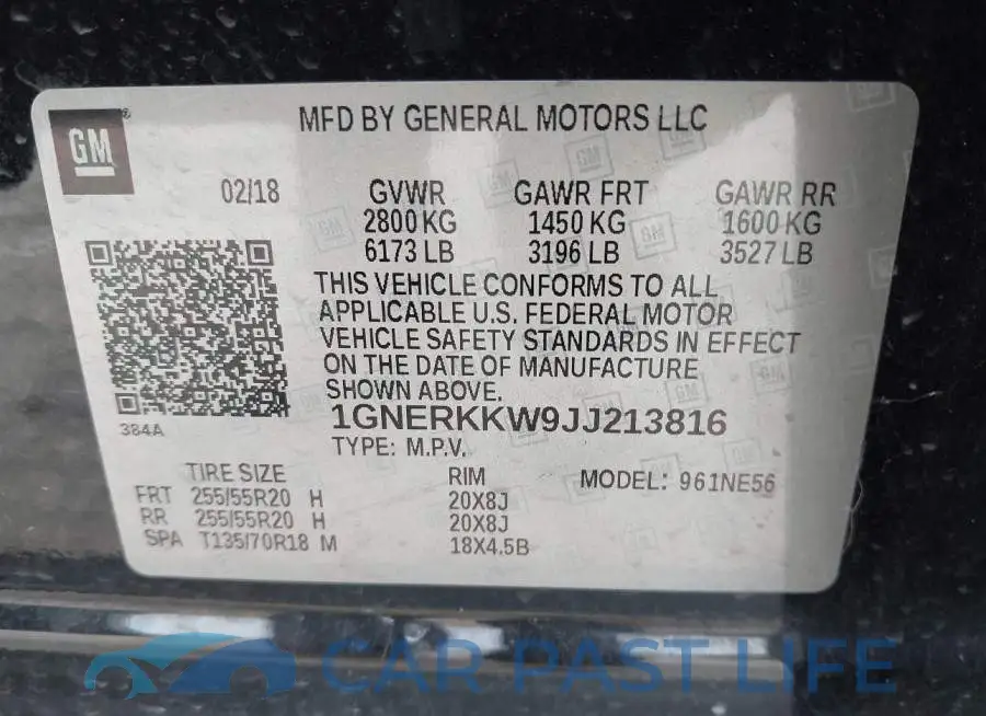 1GNERKKW9JJ213816# 9