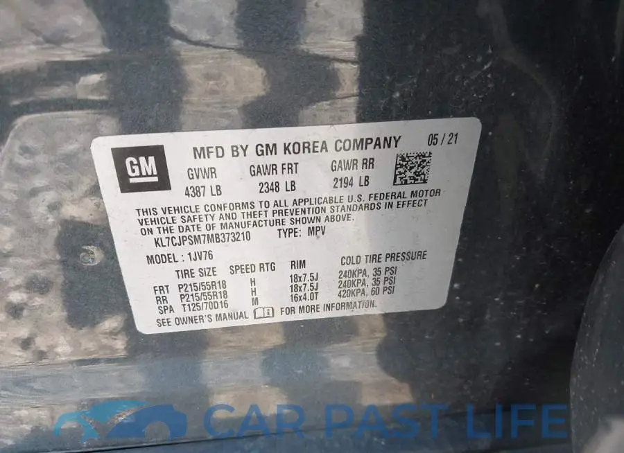 KL7CJPSM7MB373210# 9