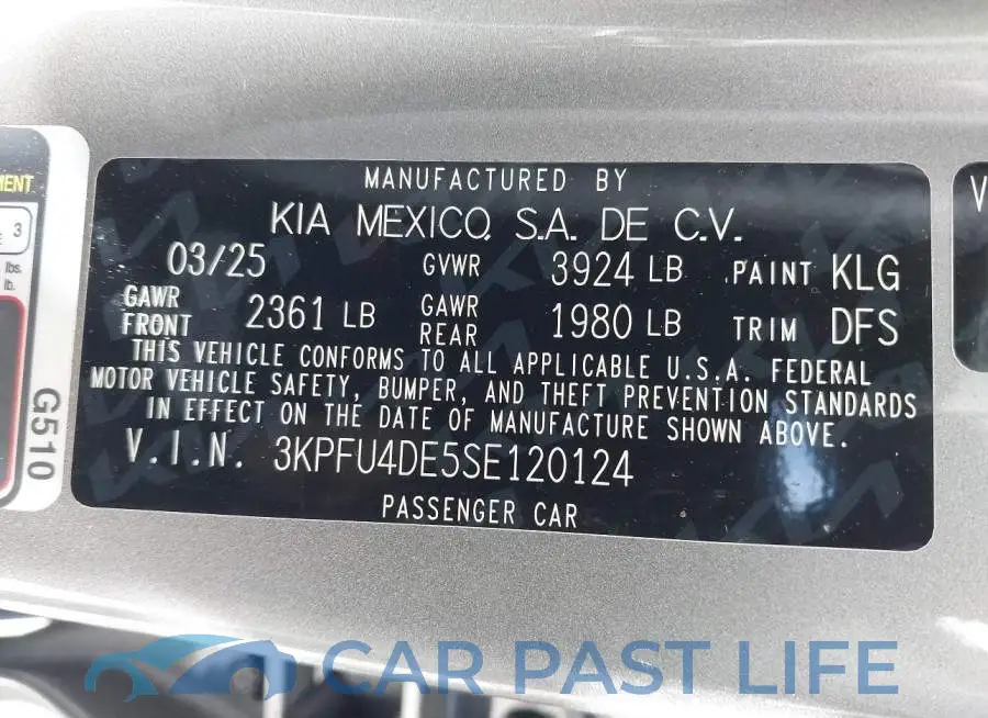 3KPFU4DE5SE120124# 9