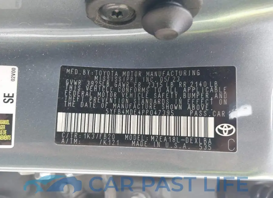 5YFB4MDE4PP047395# 9