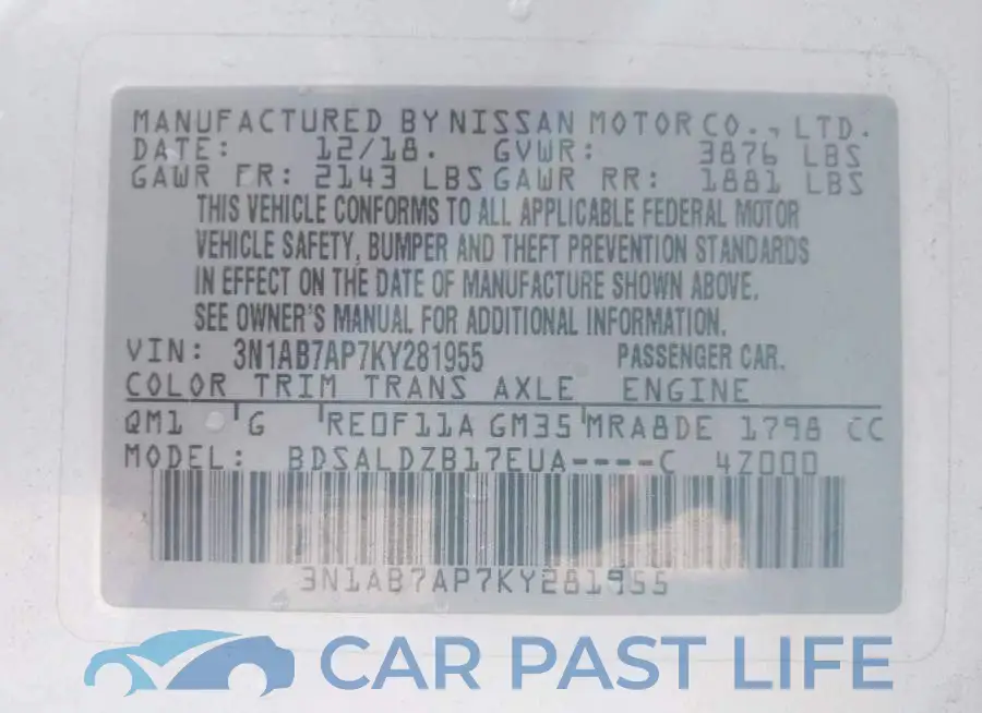 3N1AB7AP7KY281955# 9