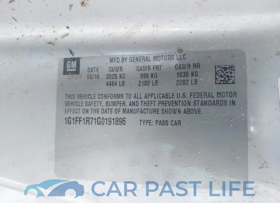 1G1FF1R71G0191896# 9
