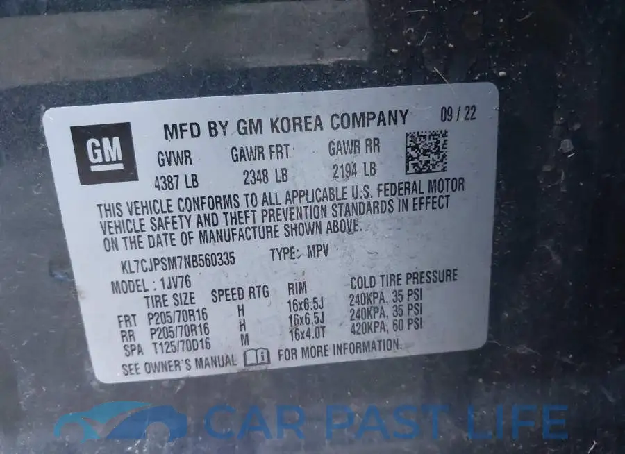 KL7CJPSM7NB560335# 9