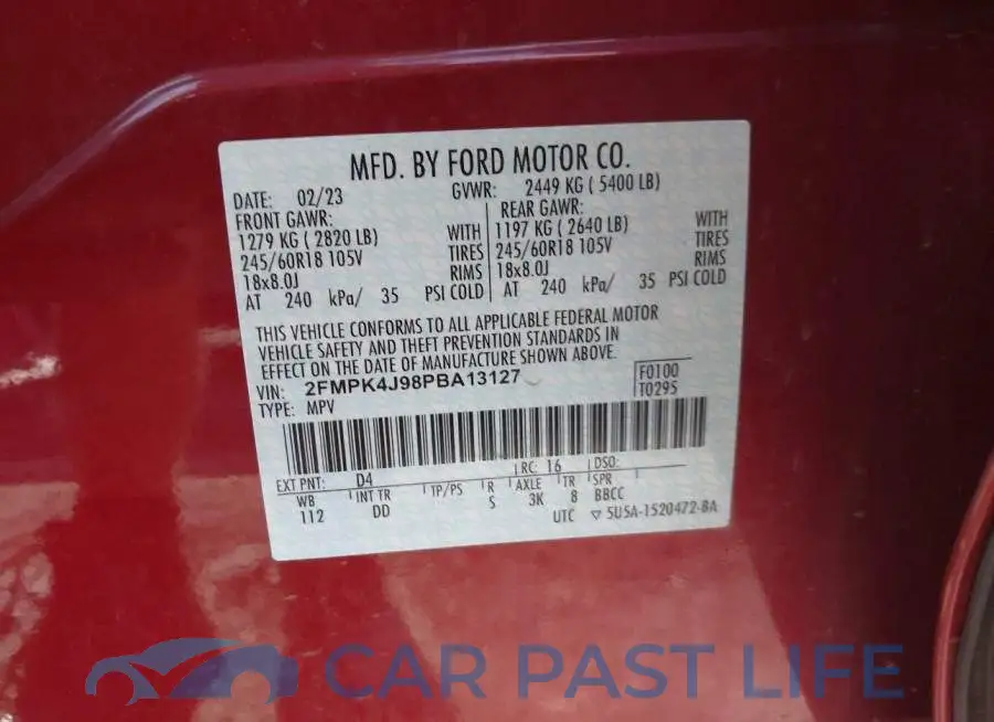 2FMPK4J98PBA13127# 9