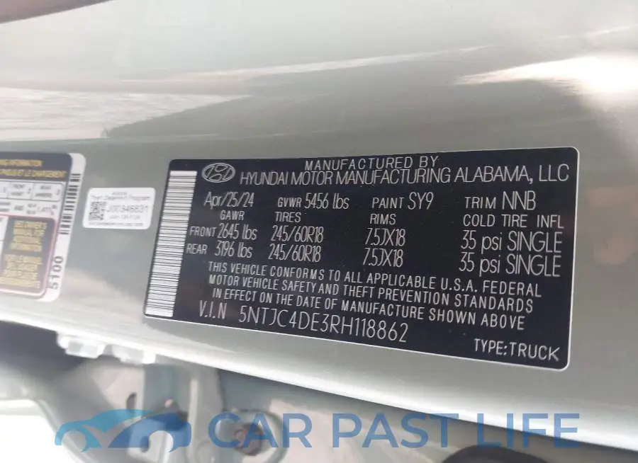 5NTJC4DE3RH118862# 9