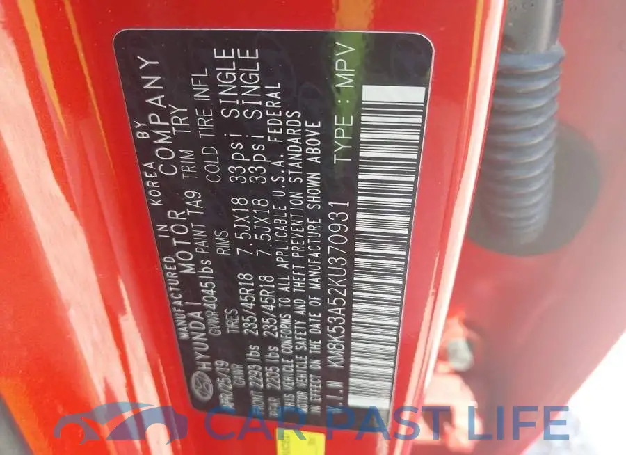 KM8K53A52KU370931# 9