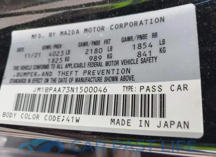 JM1BPAA73N1500046# 9