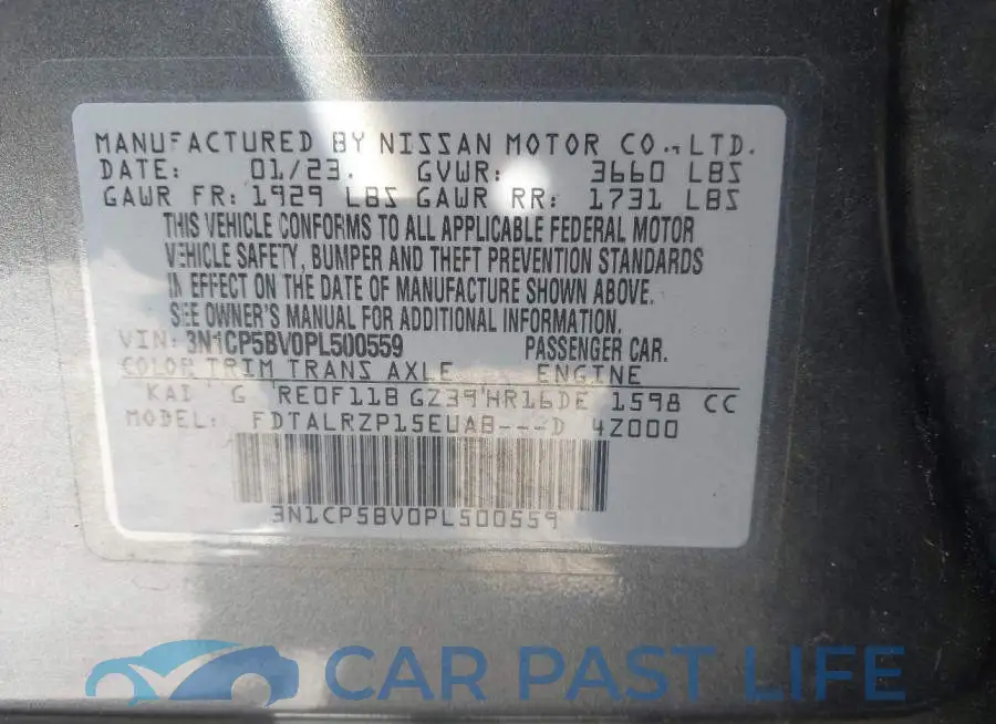 3N1CP5BV0PL500559# 9
