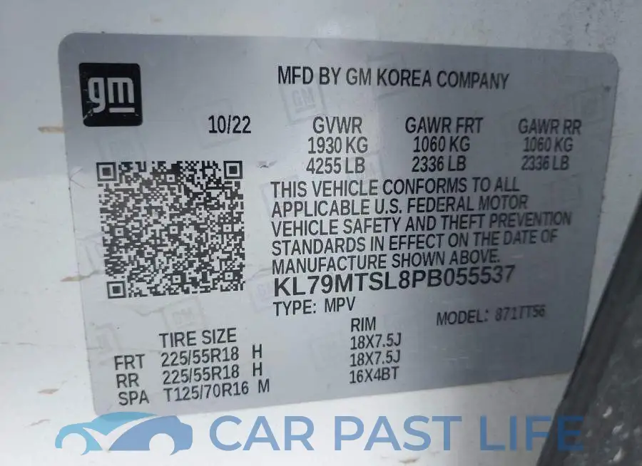 KL79MTSL8PB055537# 9