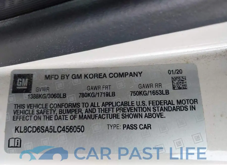 KL8CD6SA5LC456050# 9