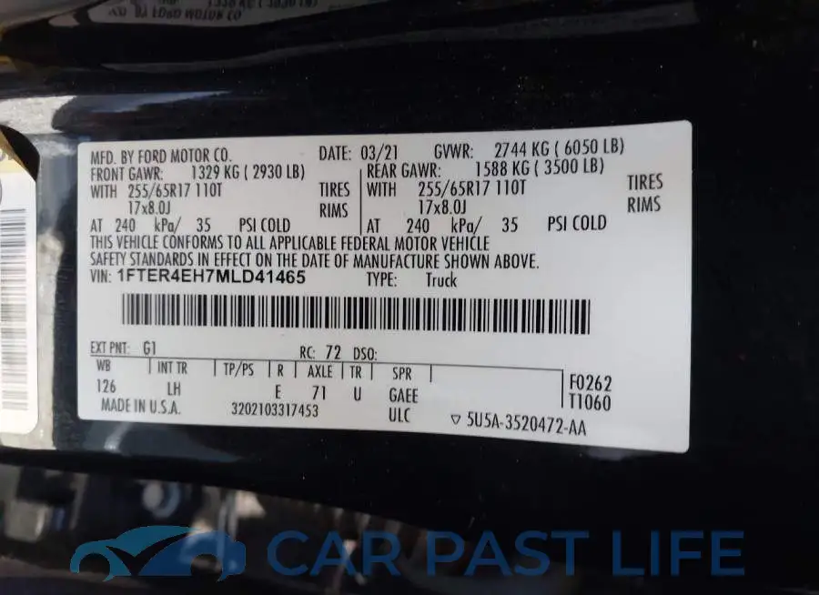 1FTER4EH7MLD41465# 9
