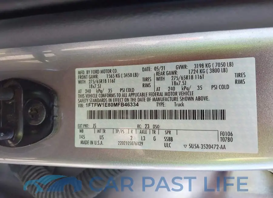 1FTFW1E80MFB46334# 9