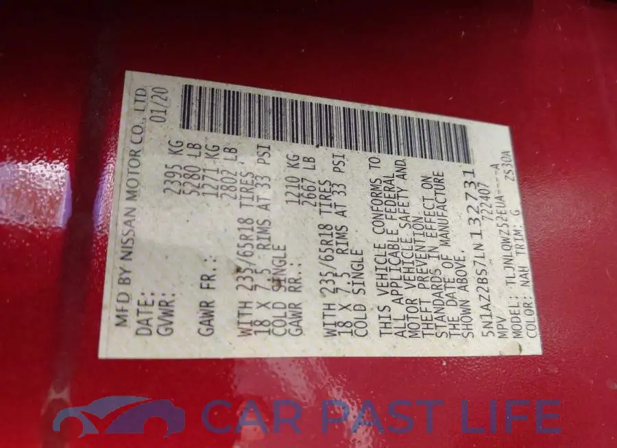 5N1AZ2BS7LN132731# 9