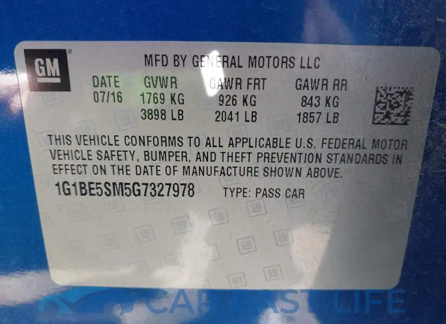 1G1BE5SM5G7327978# 9