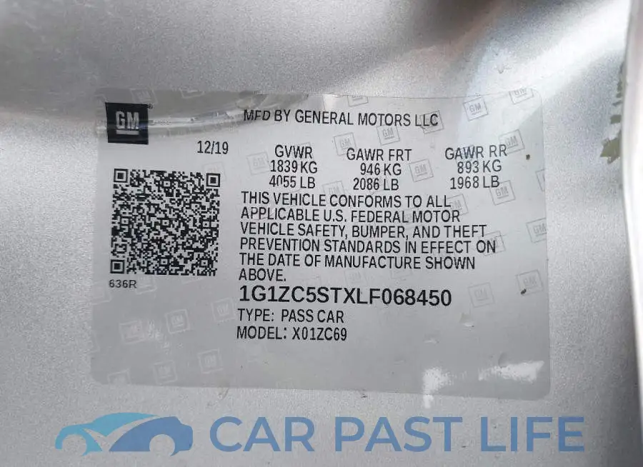 1G1ZC5STXLF068450# 9