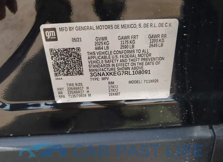 3GNAXKEG7RL108091# 9