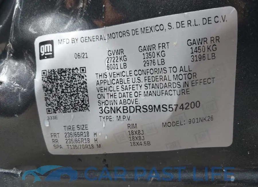 3GNKBDRS9MS574200# 9