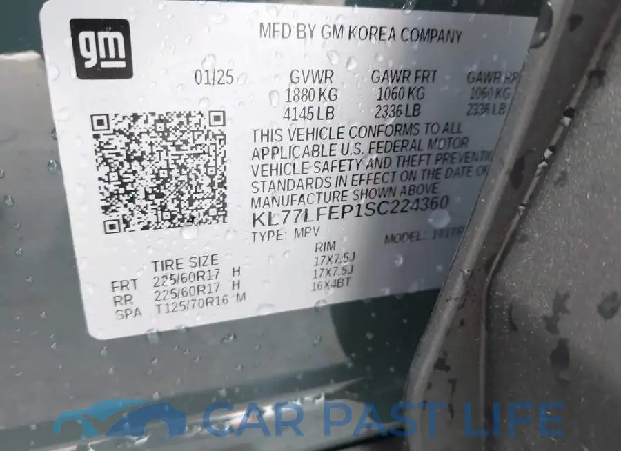 KL77LFEP1SC224360# 9