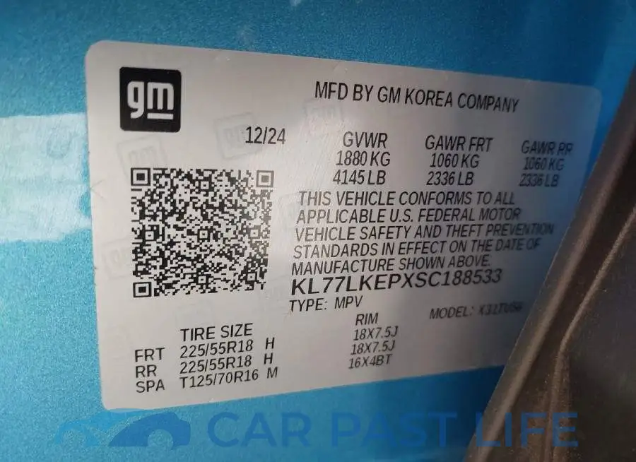KL77LKEPXSC188533# 9