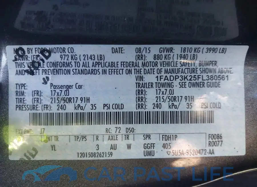1FADP3K25FL380561# 9