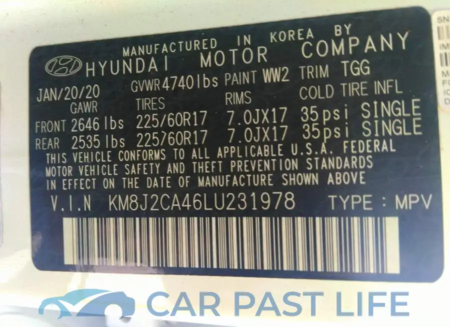 KM8J2CA46LU231978# 9