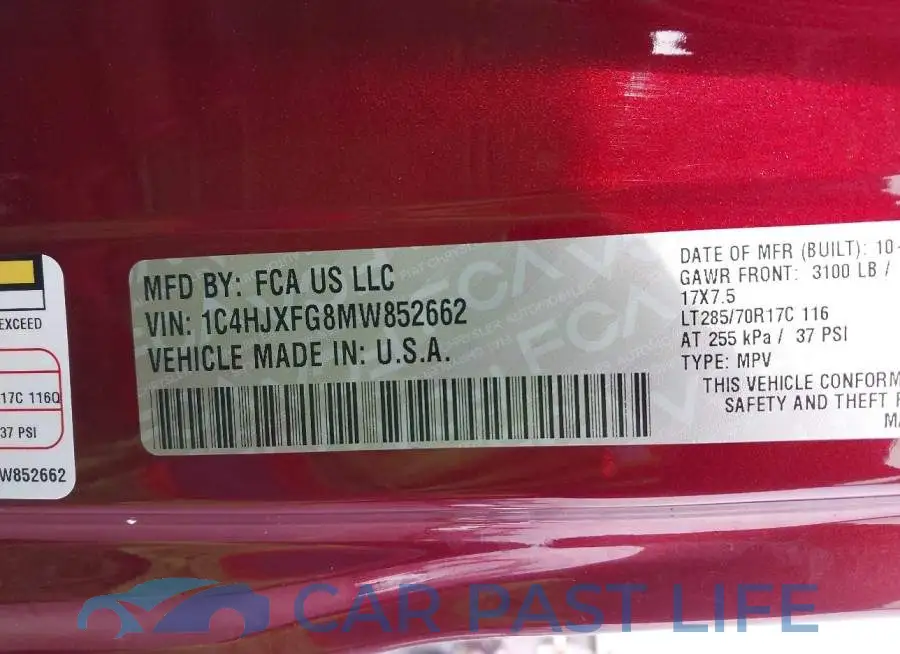 1C4HJXFG8MW852662# 9