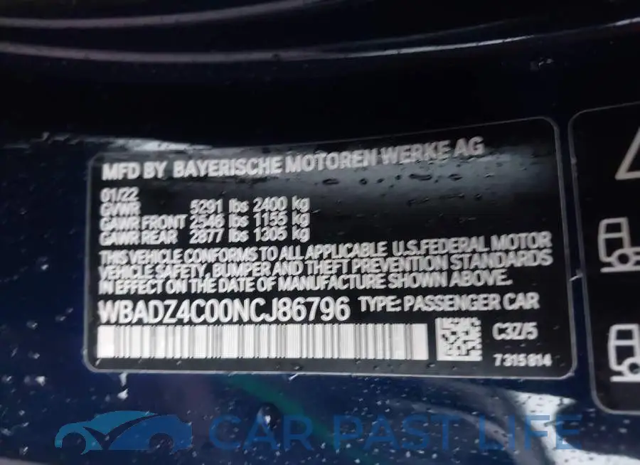 WBADZ4C00NCJ86796# 9