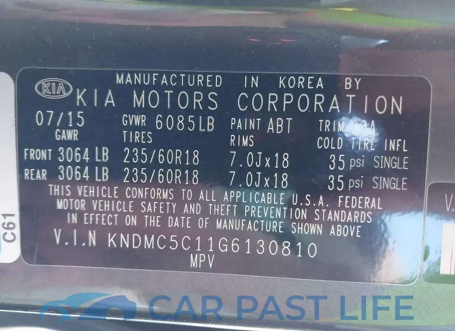 KNDMC5C11G6130810# 9
