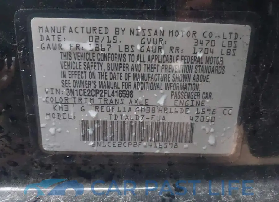 3N1CE2CP2FL416598# 9