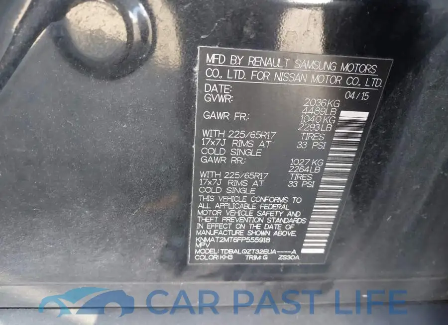 KNMAT2MT6FP555918# 9