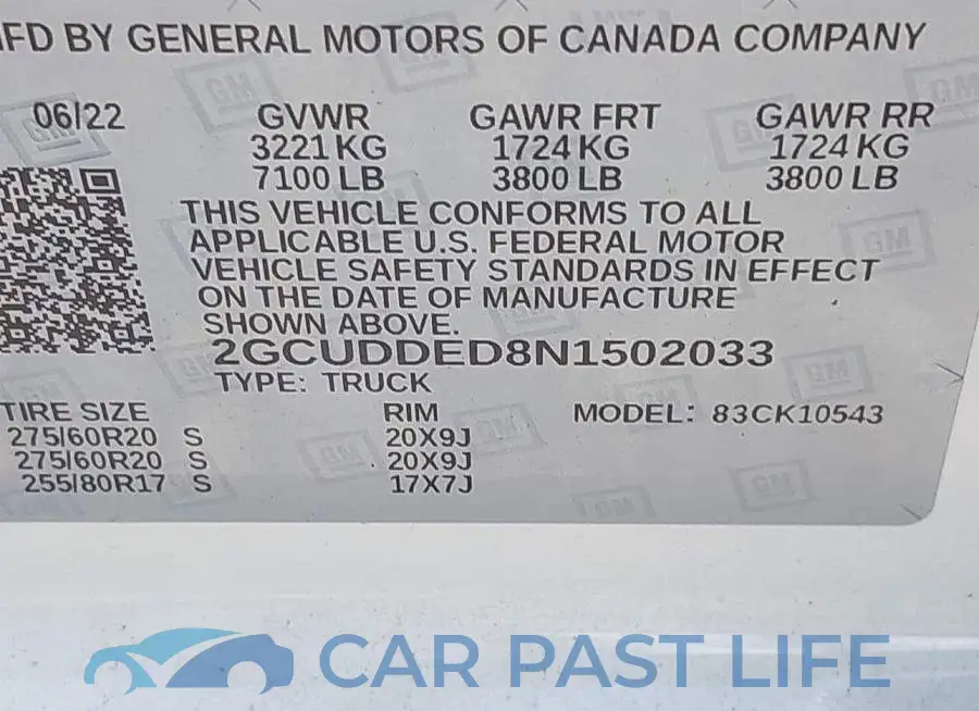2GCUDDED8N1502033# 9