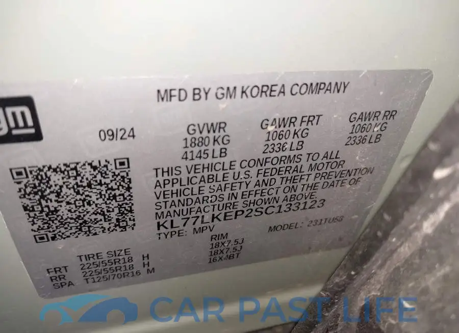 KL77LKEP2SC133123# 9