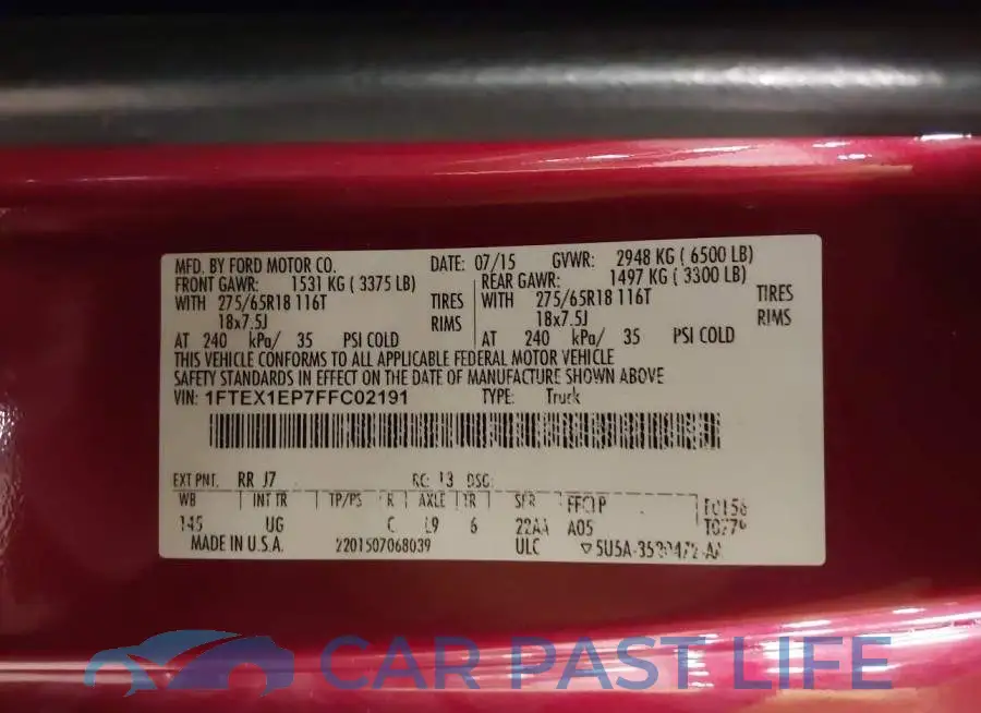 1FTEX1EP7FFC02191# 9