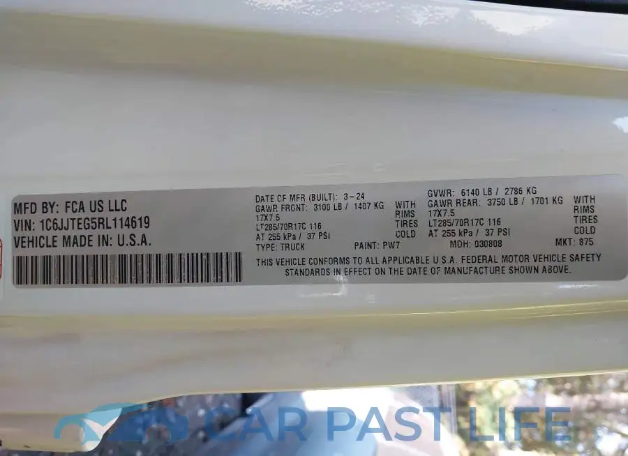1C6JJTEG5RL114619# 9