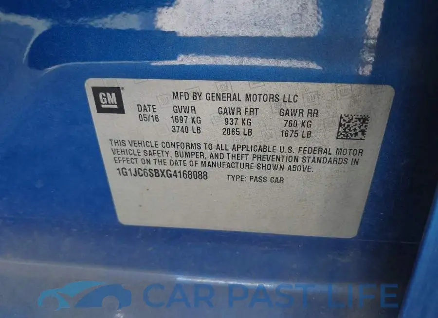 1G1JC6SBXG4168088# 9