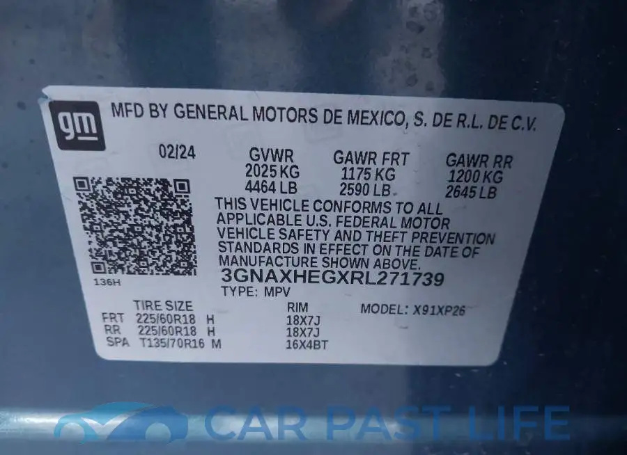 3GNAXHEGXRL271739# 9