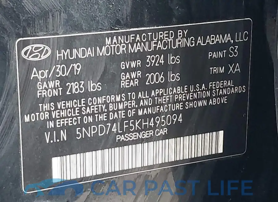 5NPD74LF5KH495094# 9