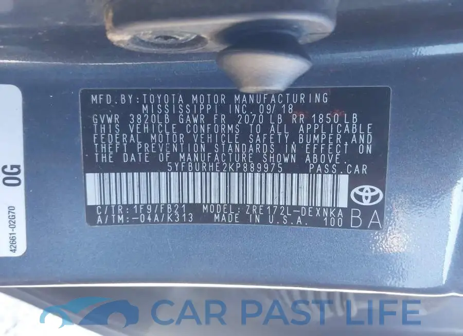 5YFBURHE2KP889975# 9