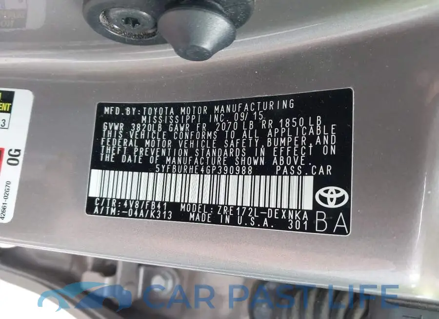 5YFBURHE4GP390988# 9