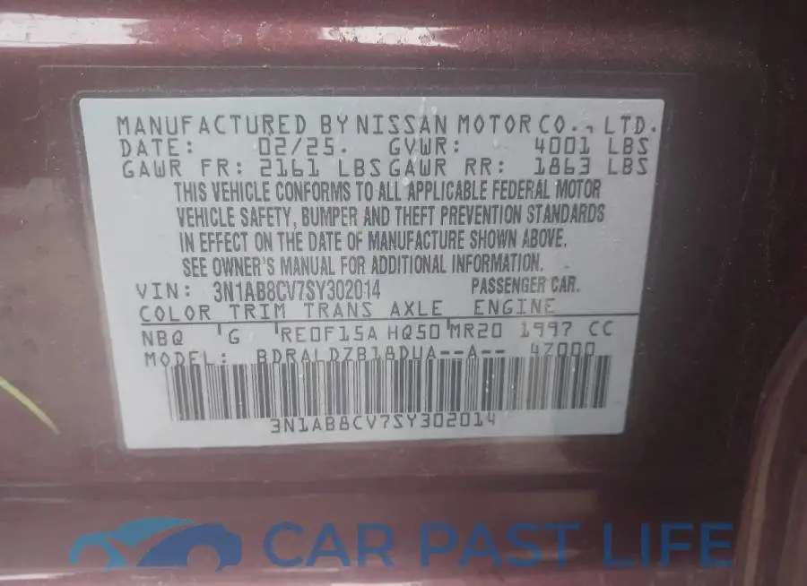3N1AB8CV7SY302014# 9