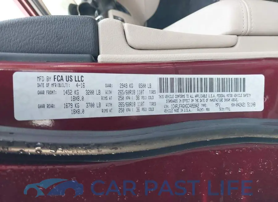 1C4RJFAGXGC405942# 9