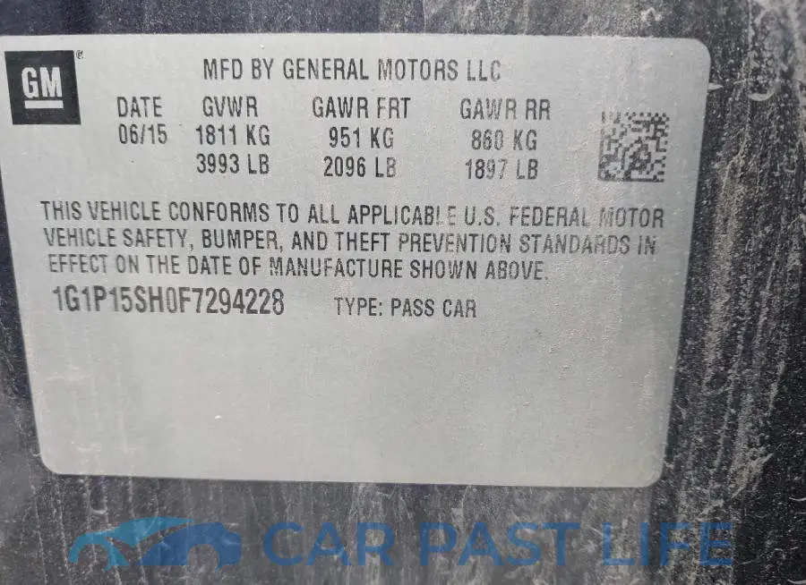 1G1P15SH0F7294228# 9