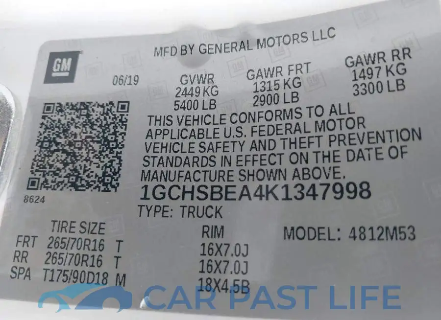 1GCHSBEA4K1347998# 9